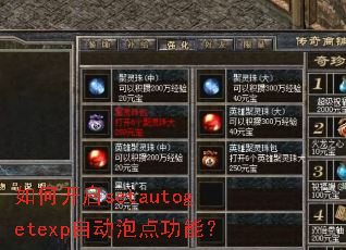 ��ο���setautogetexp�Զ��ݵ㹦�ܣ�